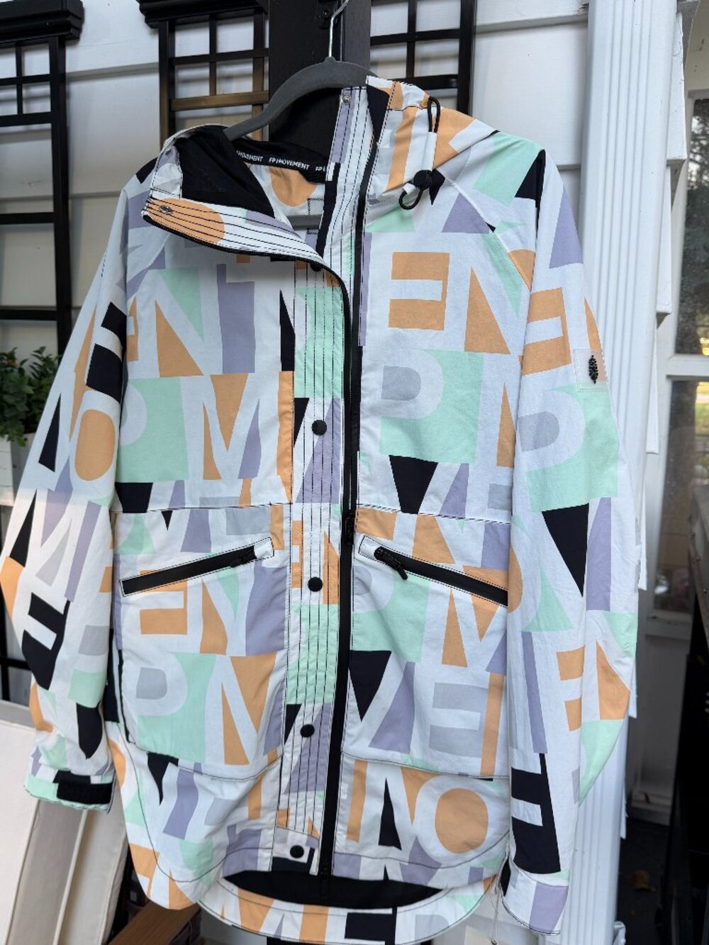 Free People Movement "Singing In The Rain" Packable Color Block Jacket S NWT